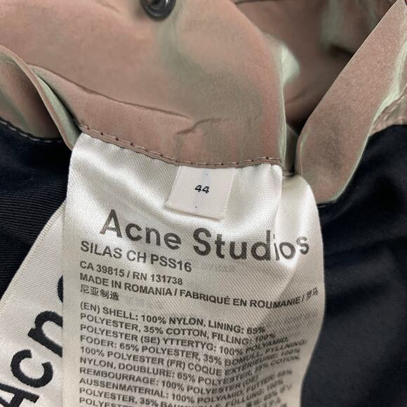 ACNE STUDIOS Size 34 Olive Green Nylon Iridescent Bomber Jacket - Picture 4 of 6